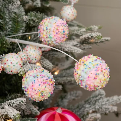 Colorful Stripe Sprinkle Ball Tree Pick