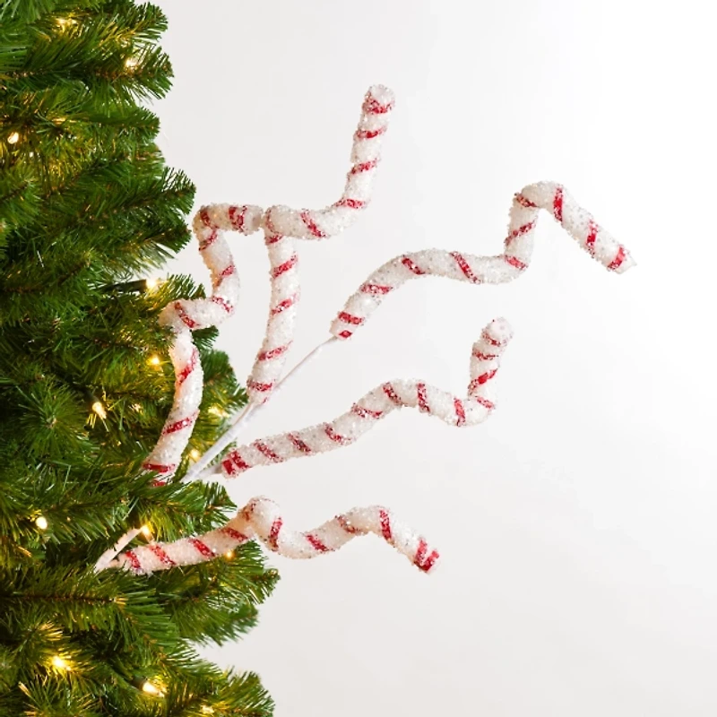 Candy Cane Stripe Swirls Tree Pick