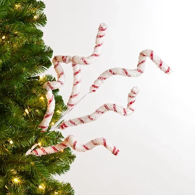 Candy Cane Stripe Swirls Tree Pick