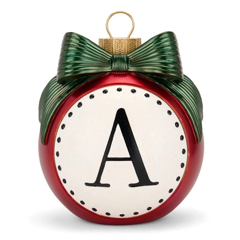 Red & Green Monogram A Christmas Ornament Statue