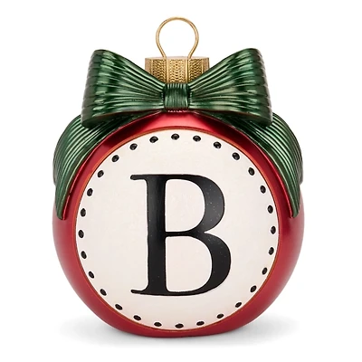 Red & Green Monogram B Christmas Ornament Statue