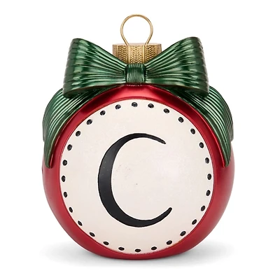Red & Green Monogram C Christmas Ornament Statue
