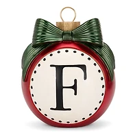 Red & Green Monogram F Christmas Ornament Statue