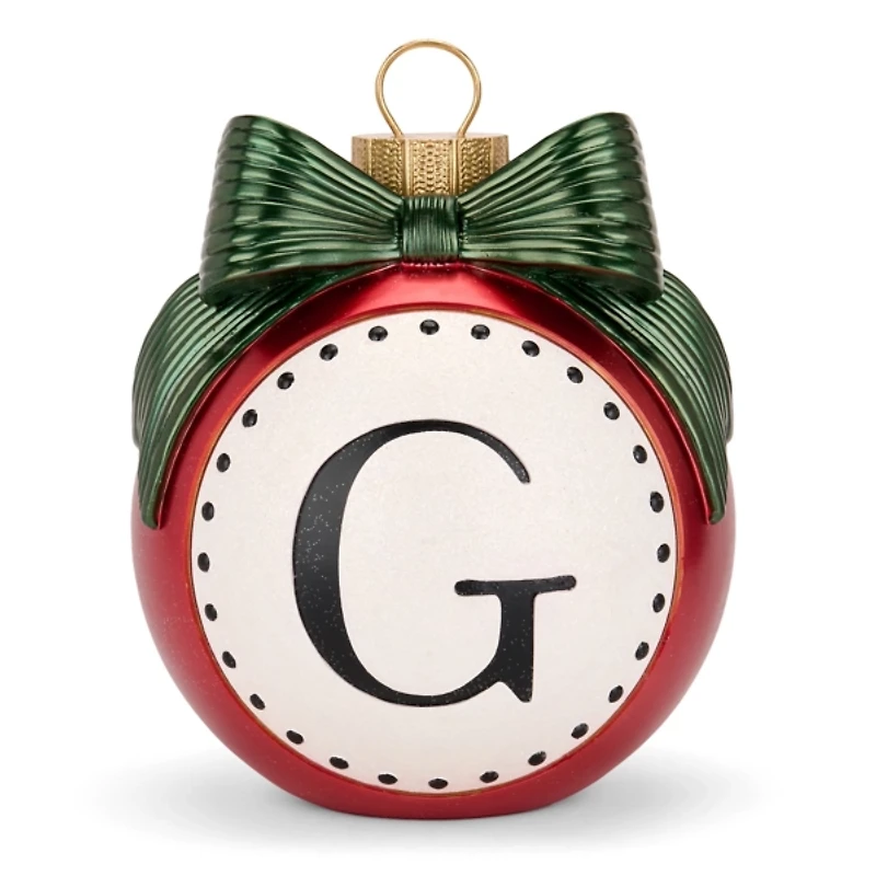 Red & Green Monogram Christmas Ornament Statue