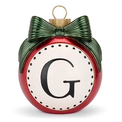 Red & Green Monogram Christmas Ornament Statue