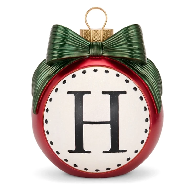 Red & Green Monogram H Christmas Ornament Statue