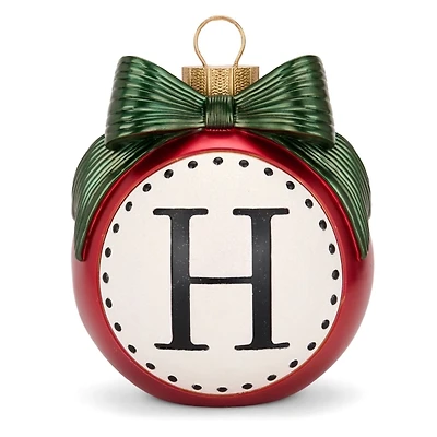 Red & Green Monogram H Christmas Ornament Statue