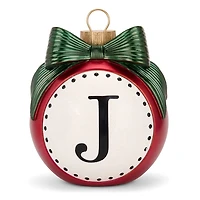 Red & Green Monogram J Christmas Ornament Statue