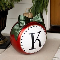Red & Green Monogram K Christmas Ornament Statue