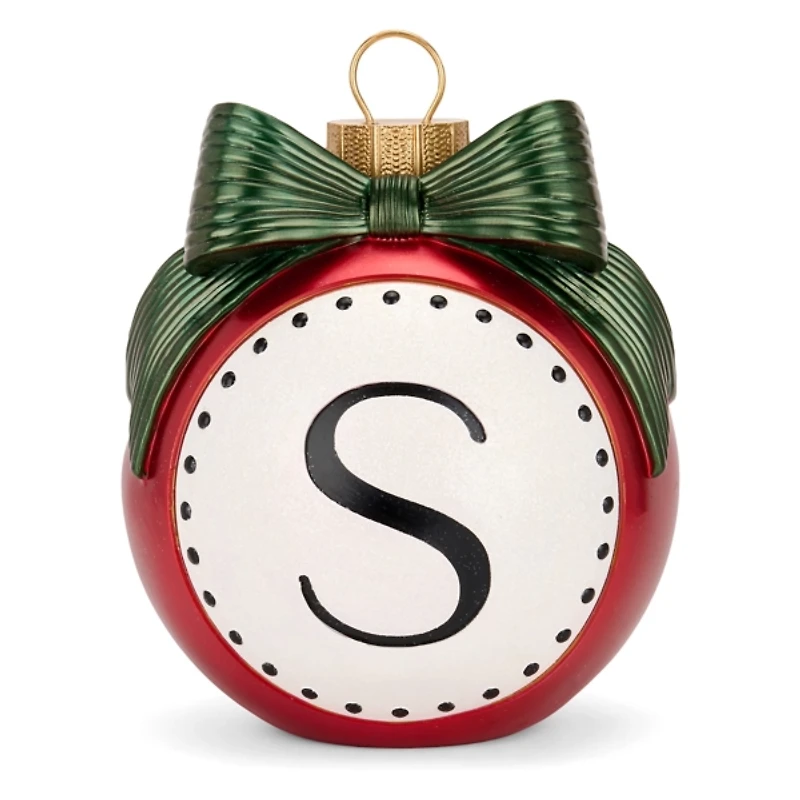 Red & Green Monogram S Christmas Ornament Statue