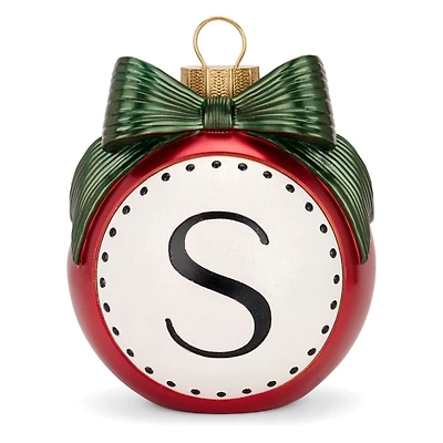 Red & Green Monogram S Christmas Ornament Statue