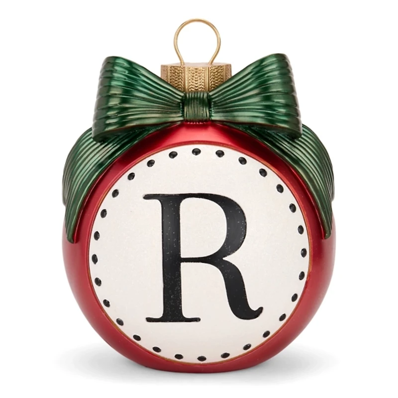 Red & Green Monogram R Christmas Ornament Statue