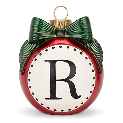 Red & Green Monogram R Christmas Ornament Statue