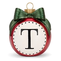 Red & Green Monogram T Christmas Ornament Statue