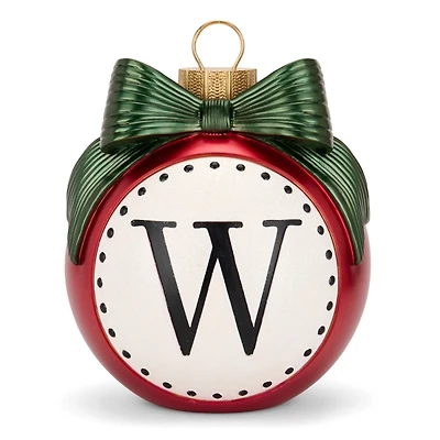 Red & Green Monogram W Christmas Ornament Statue