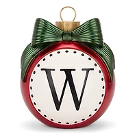 Red & Green Monogram W Christmas Ornament Statue