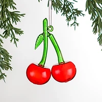 Glass Cherry Christmas Ornament