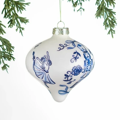Blue Glass Nutcracker Christmas Ornament