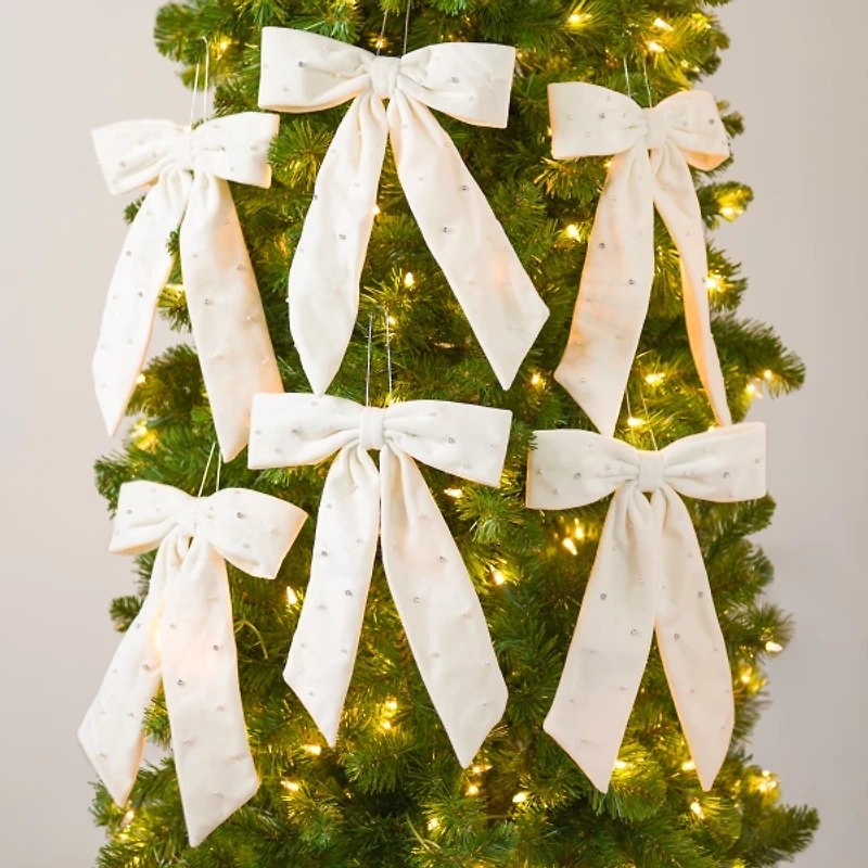 Velvet Diamond Bow Ornaments