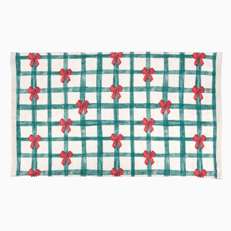 Christmas Trees & Bow Reversible Scatter Rug