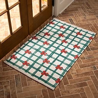 Christmas Trees & Bow Reversible Scatter Rug
