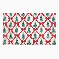 Christmas Trees & Bow Reversible Scatter Rug