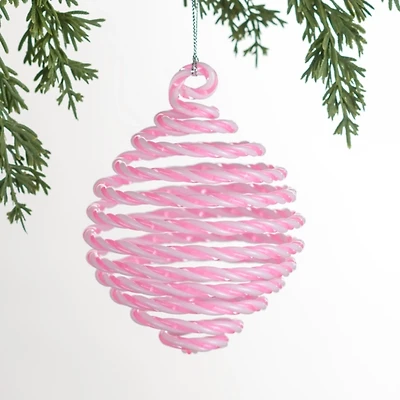 Pink Candy Cane Spiral Ornament