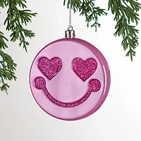Pink Smiley Face Ornament