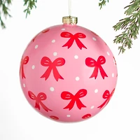 Pink and Red Bows Ornament, 6 in.