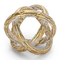 Gold Whitewash Metal Braid Orb, 6.5 in.