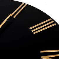 Drew Black and Gold Metal Wall Clock