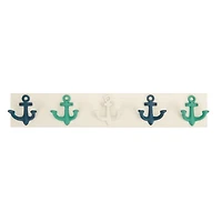 White and Blue Anchor Wall Hooks