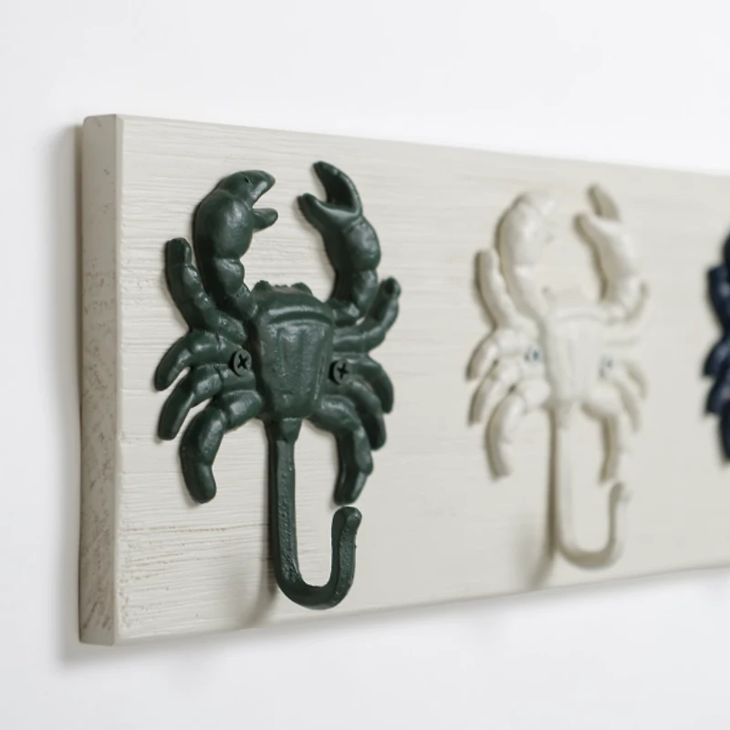Wood and Metal Crab Wall Hooks