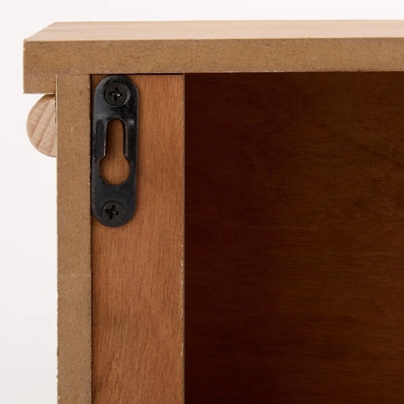 Natural Wooden Bow Wall Shelf