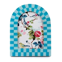 Blue Checkered Arch Picture Frame