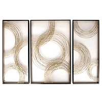 Gold Metal Circles Wall Plaques, Set of 3
