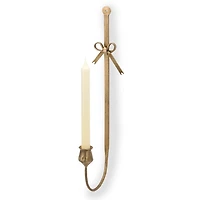 Gold Dainty Bow Taper Candle Wall Sconce
