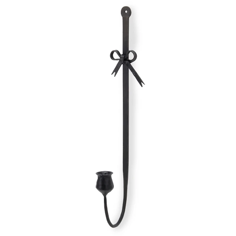 Black Dainty Bow Taper Candle Wall Sconce