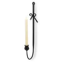 Black Dainty Bow Taper Candle Wall Sconce