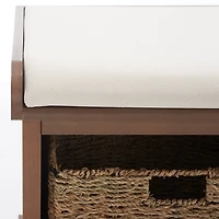 Graywash Upholstered Jeanette Storage Bench