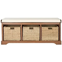 Walnut Upholstered Jeanette Storage Bench