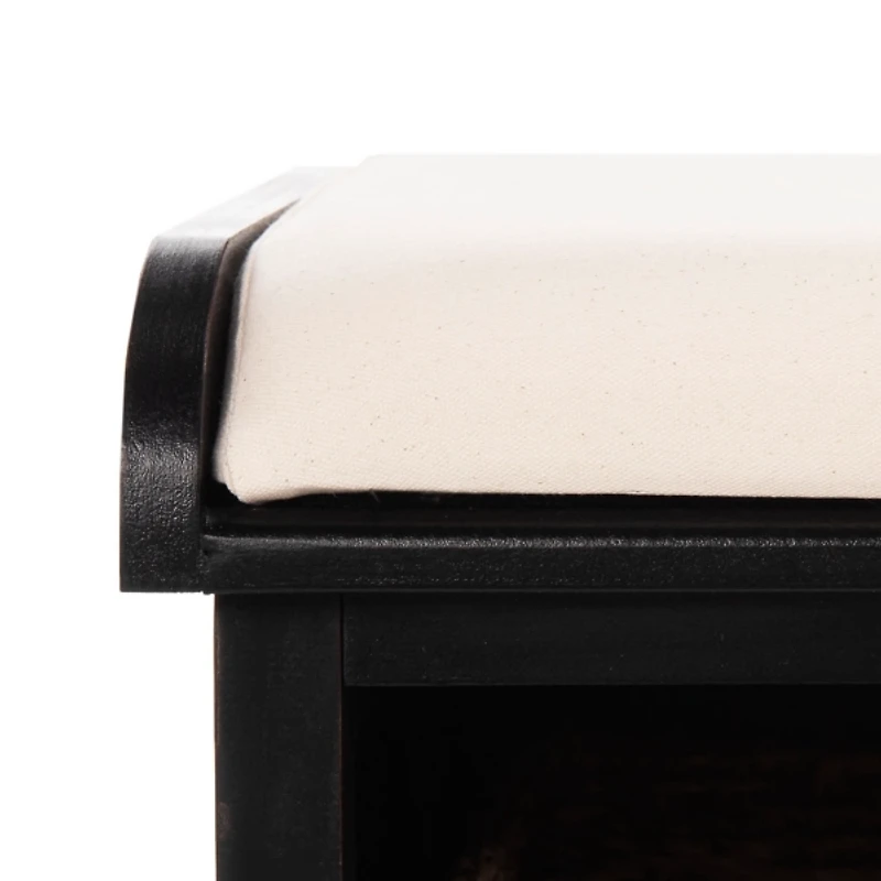 Black Upholstered Jeanette Storage Bench