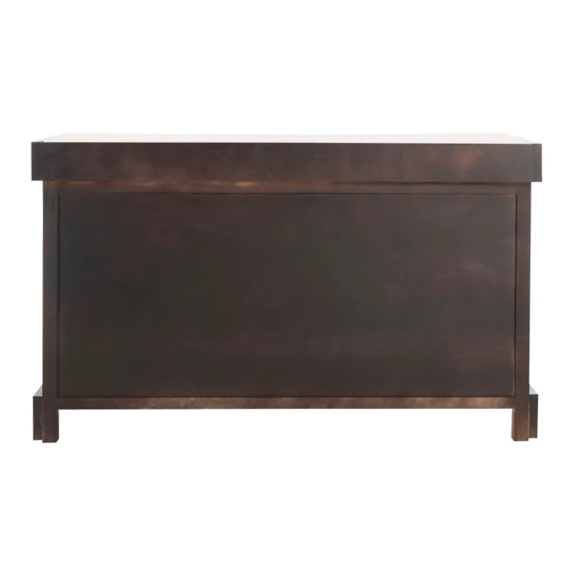 Dark Brown Upholstered Louella Storage Bench