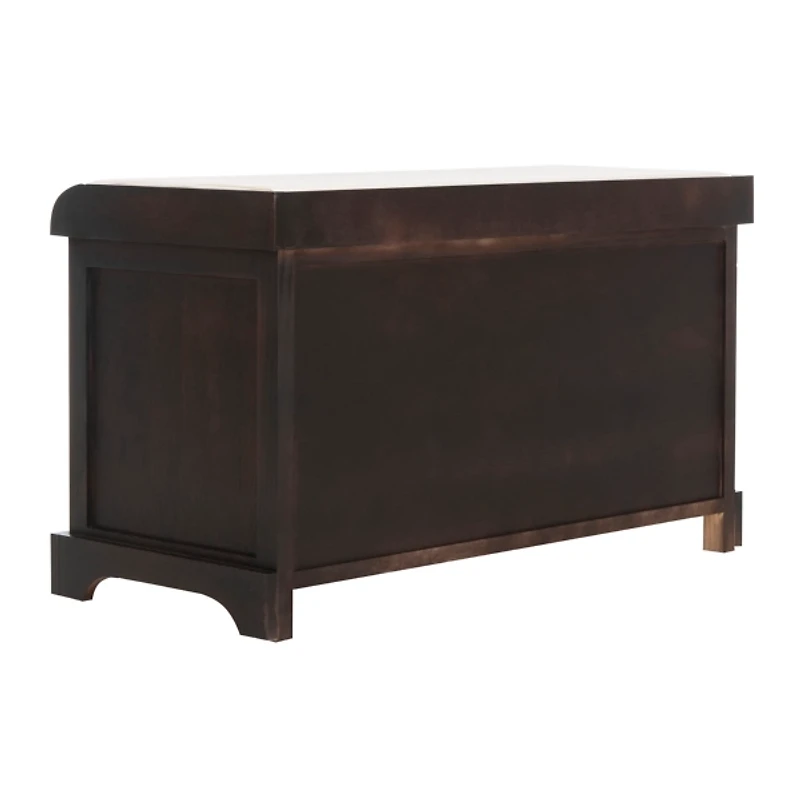 Dark Brown Upholstered Louella Storage Bench