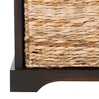 Dark Brown Upholstered Louella Storage Bench