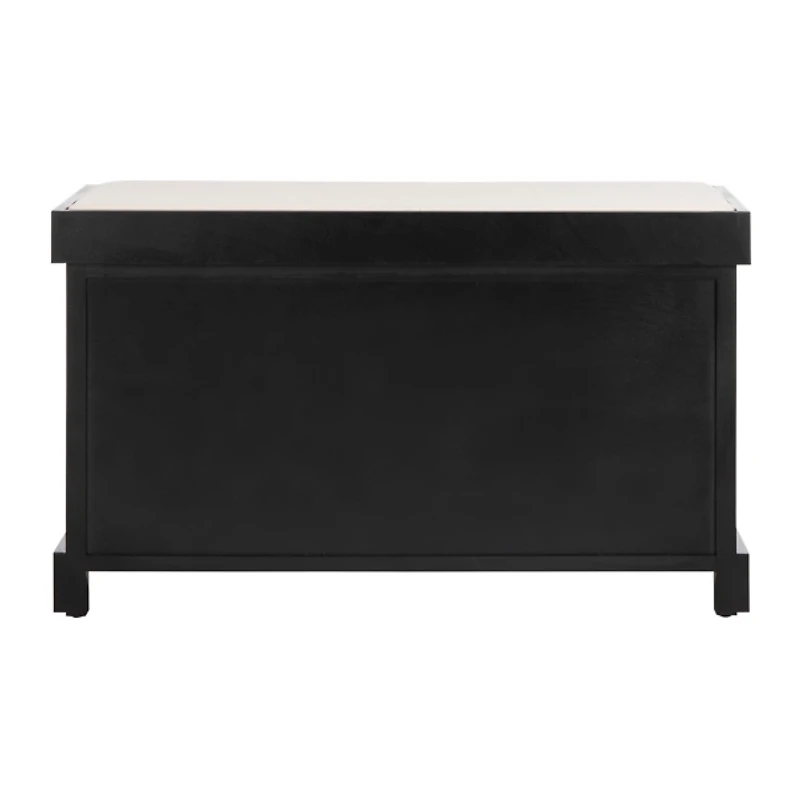 Black Upholstered Louella Storage Bench