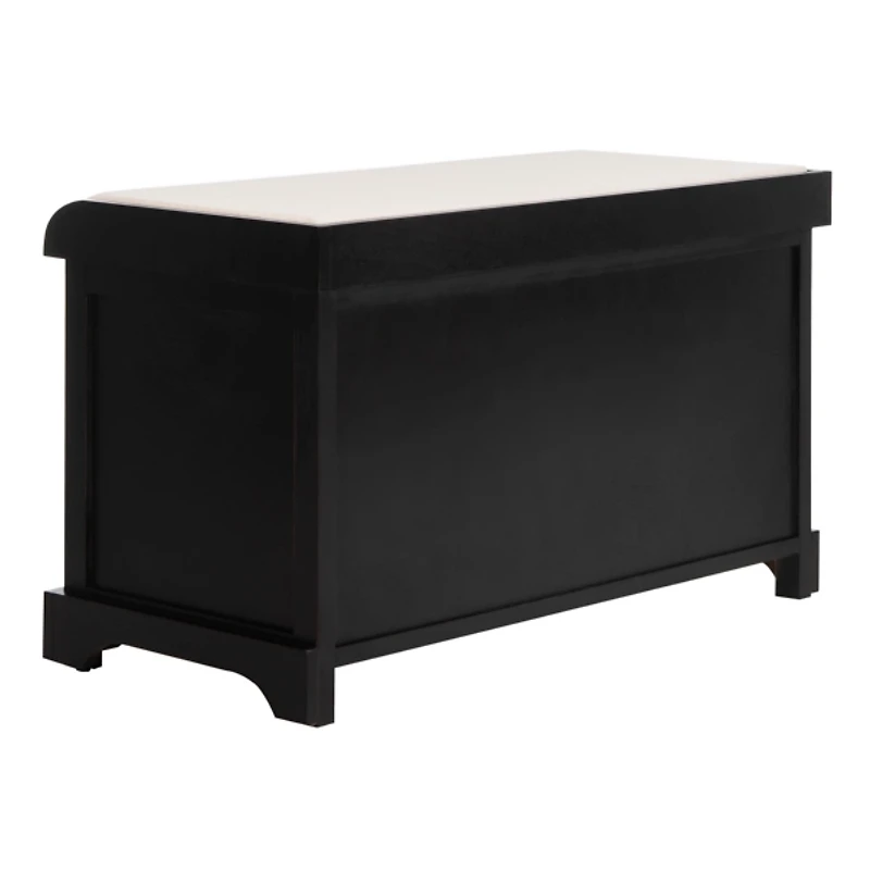 Black Upholstered Louella Storage Bench