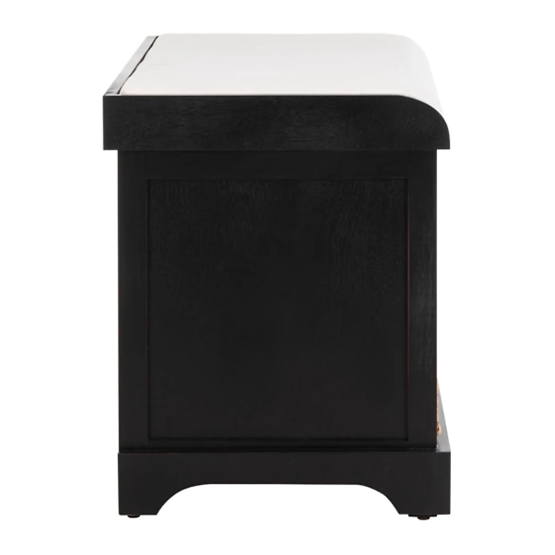 Black Upholstered Louella Storage Bench