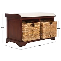 Cherry Upholstered Louella Storage Bench