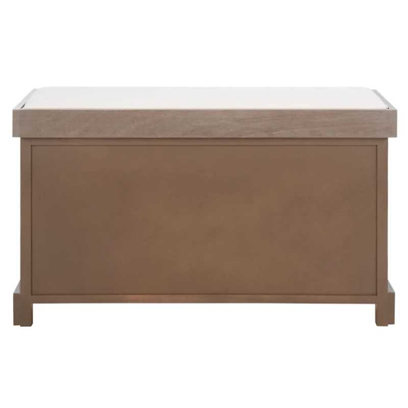 Whitewash Upholstered Louella Storage Bench